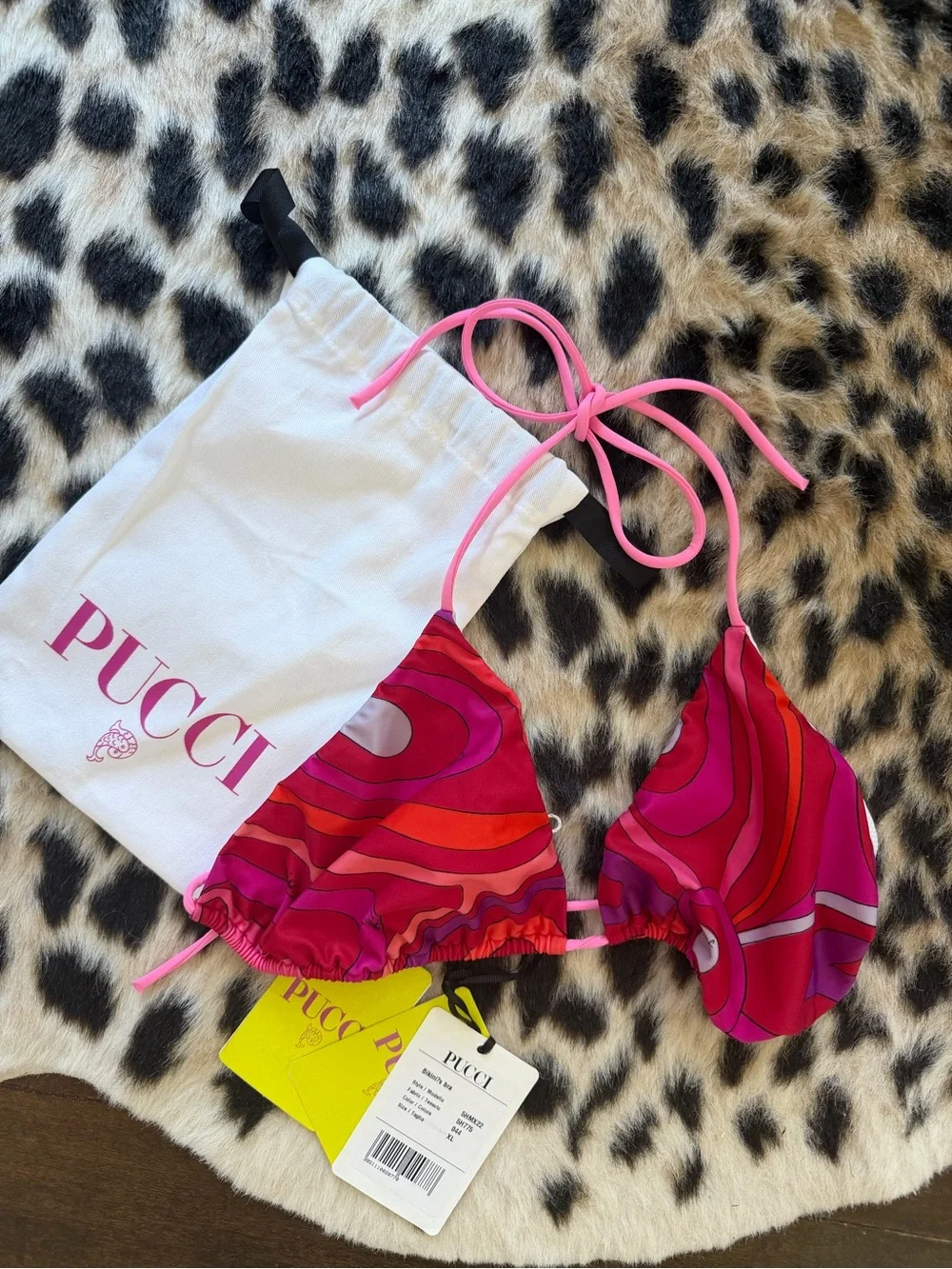 Emilio Pucci Multicolor Triangle Bikini Top - Women's Swim NWT size XL - Picture 3 of 7